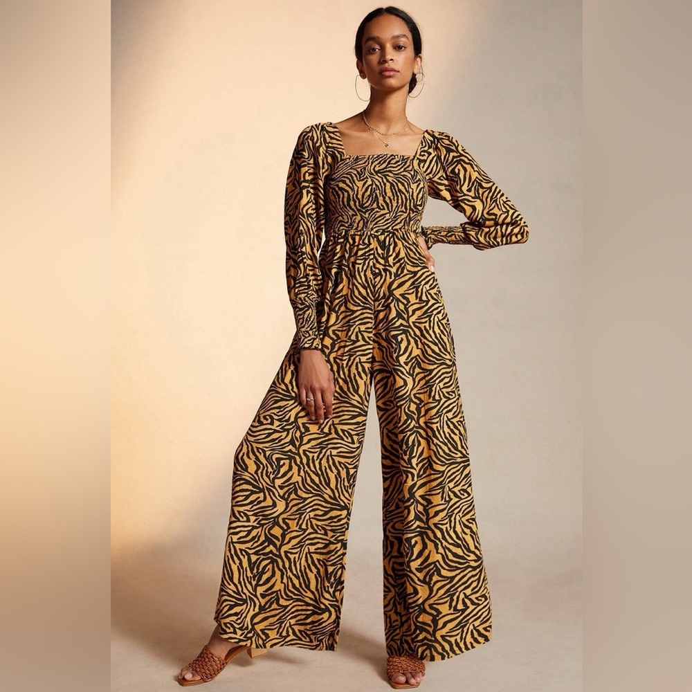 Anthropologie x Kachel Tiger-Striped Jumpsuit
